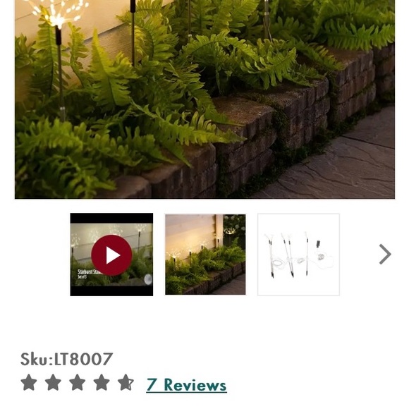 New Wind & Weather Starburst Garden Light Set 5 Pc LED Fairy Wedding Landscape - Picture 3 of 9